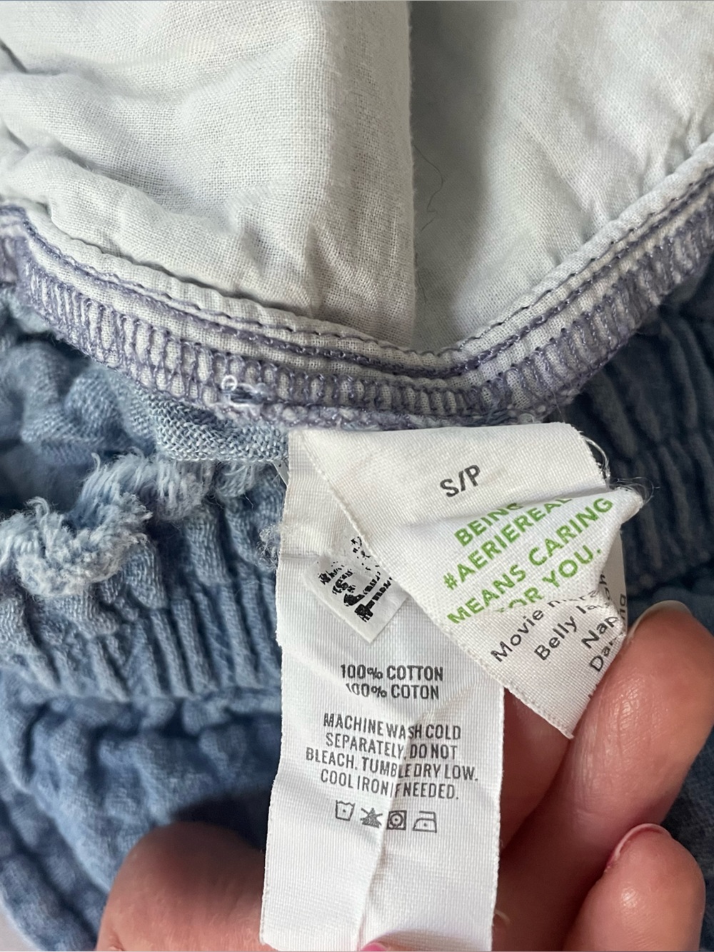 Aerie Gauzy High Waisted Short In Blue - Picture 5 of 5